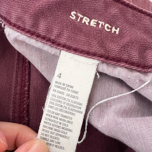 American Eagle Outfitters Women's Ripped Maroon Jean Shorts - Picture 3 of 3